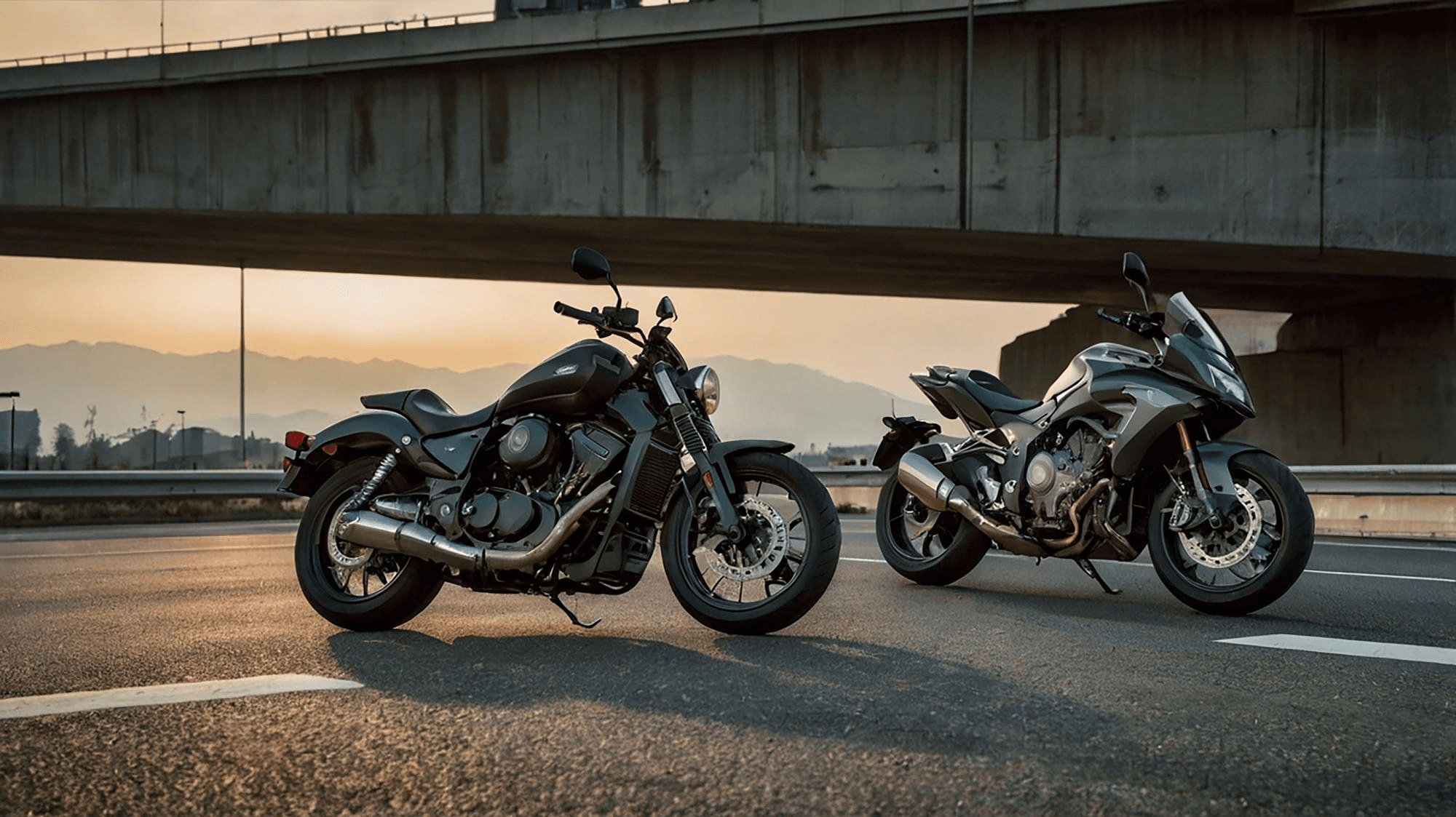 Motorcycles on road